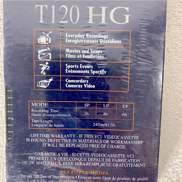 Vintage  VCI Platinum T120 HG 6Hr Blank VHS Tape - Picture 7 of 8